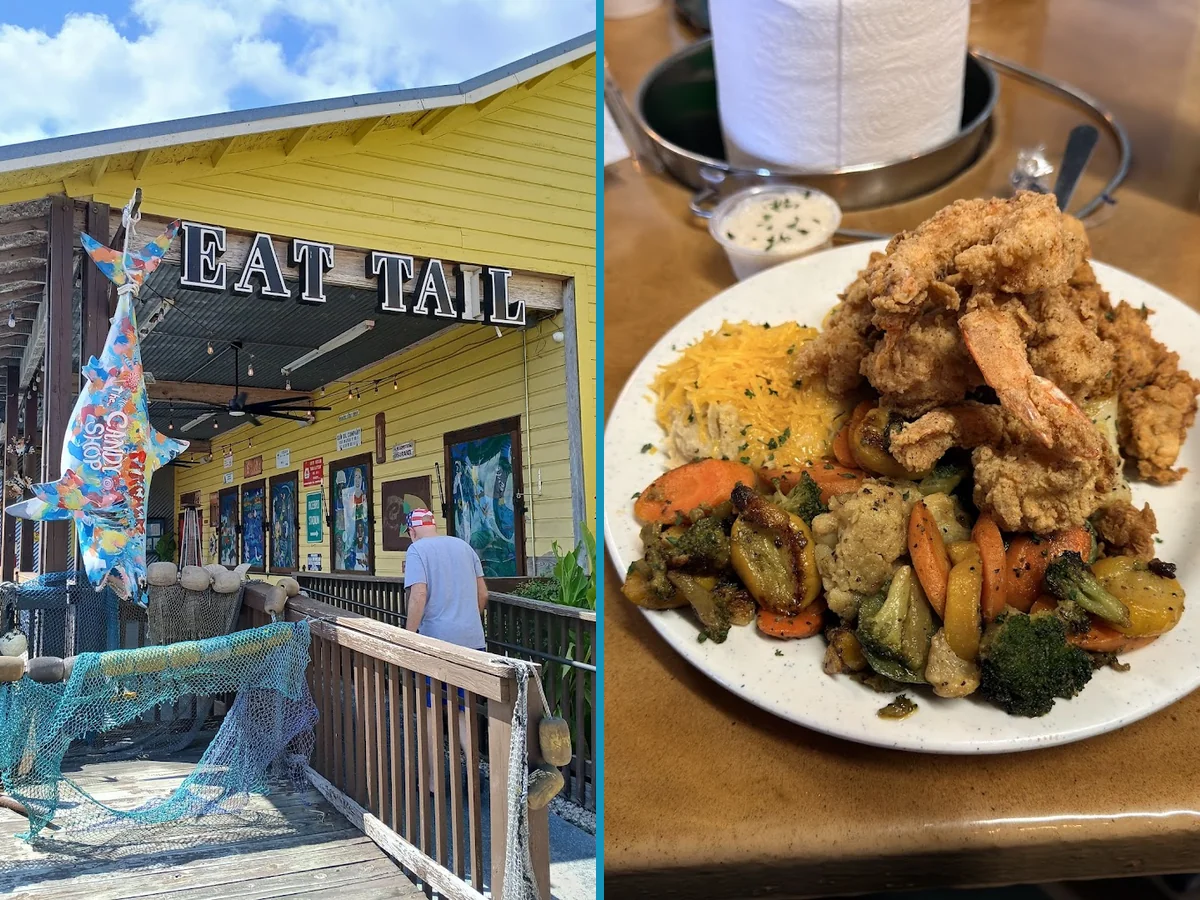 Relaxed Gulf Coast restaurant space with everyday decor.